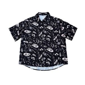 Nature pattern button up short sleeve shirt